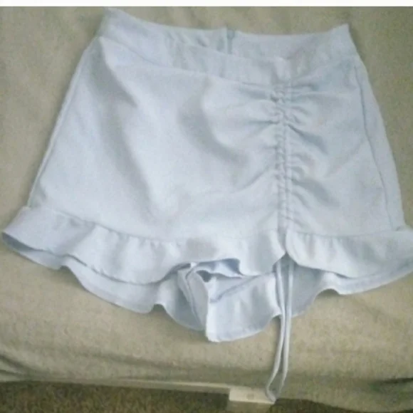 Sky Blue Women's Ruched Skorts - Picture 2 of 5